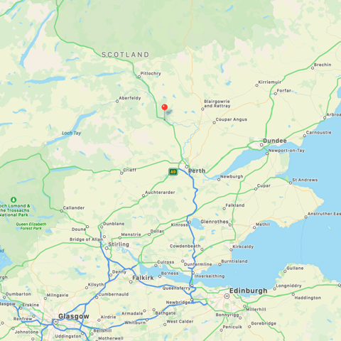 Map showing Birnam Arts and conference centre in Scotland