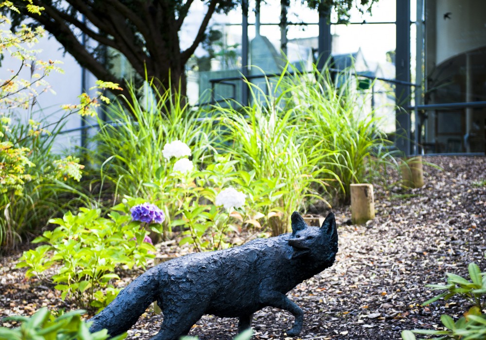 Mr Fox in his shed Beatrix Potter garden