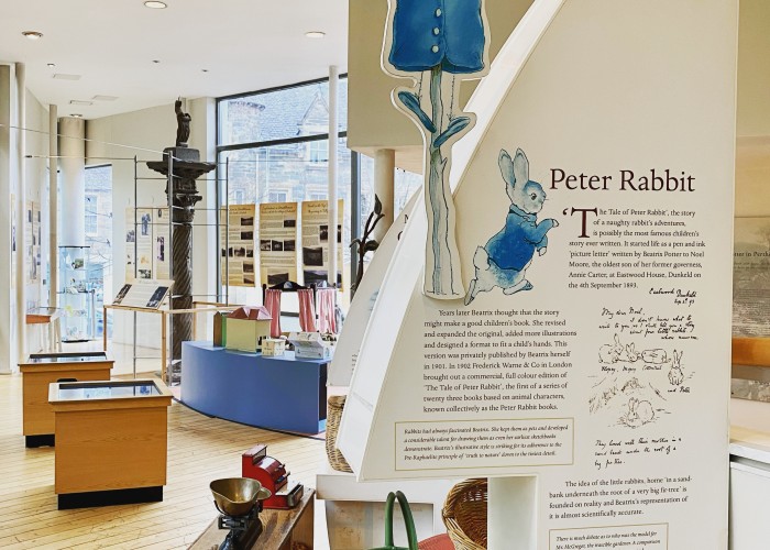 Beatrix Potter exhibition, museum, garden Scotland Find Peter Rabbit