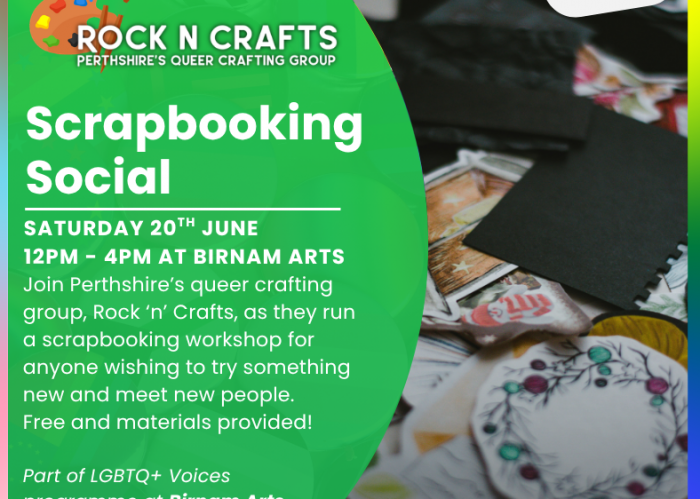Scrapbooking workshop with Rainbow Heartlands LGBTQ+ at Birnam Arts